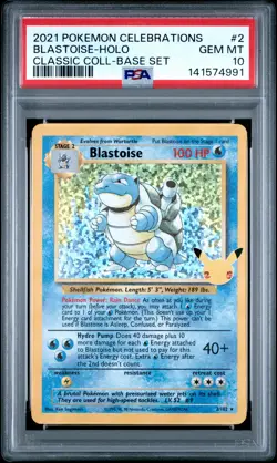2021 POKEMON CELEBRATIONS CLASSIC COLLECTION #2 BLASTOISE-HOLO PSA 10 - Image 1