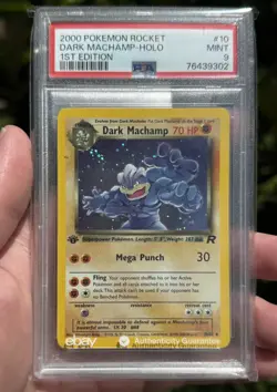 Pokemon Team Rocket Dark Machamp Holo Rare 1st Ed 10/82 PSA 9 2000 - Image 1
