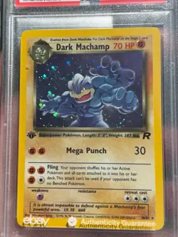 Pokemon Team Rocket Dark Machamp Holo Rare 1st Ed 10/82 PSA 9 2000 - Image 2