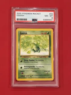 2000 Pokemon English Rocket Unlimited Oddish #63 PSA 8 NM-MT - Image 1