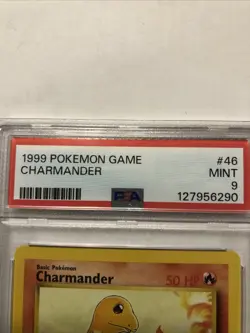 1999 Pokemon Charmander 046 Base Set Regular Unlimited PSA 9 MINT VINTAGE - Image 4