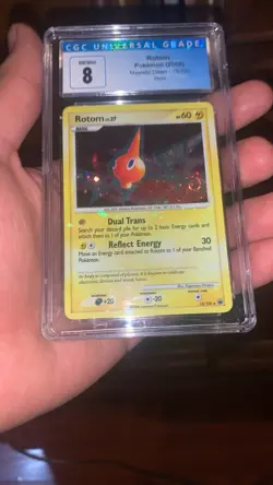 2008 Pokemon Majestic Dawn Rotom 13/100 Holo Rare Bleed Error W Swirl! - Image 1