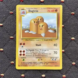 Dugtrio 1999 Base Set 19/103 Unlimited Pokemon TCG WotC | LP - Image 1