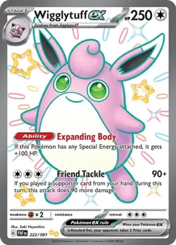 Wigglytuff ex 222/091 Shiny Ultra Rare Pokemon Scarlet & Violet Paldean Fates - Image 1