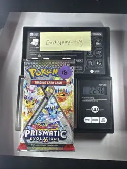 22.46g Prismatic Evolutions Pokemon Booster Pack New Sealed - Image 1
