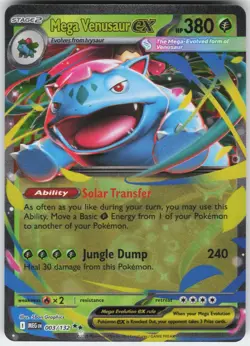 Mega Venusaur ex 003/132 Double Rare Mega Evolution Pokemon Near Mint - Image 1