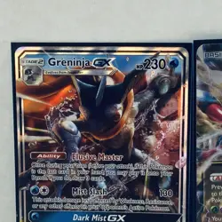 Greninja GX SM197 Holo Black Star Promo Pokemon Card + Girantina Ex Cards LP MP - Image 2