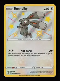 Bunnelby SV097/SV122 Shiny Holo Rare Shining Fates: Shiny Vault Pokemon Card - Image 1