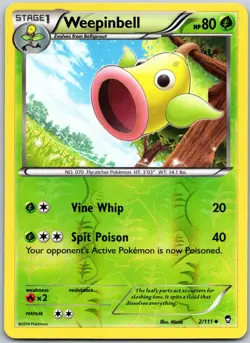 Weepinbell 2/111 Reverse Holo Uncommon Furious Fists NM - Image 1
