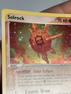 Pokemon Solrock Holo 2003 EX Sandstorm 13/100 - Image 3
