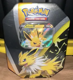 POKEMON NEW & FACTORY SEALED 2021 - JOLTEON V EEVEELUTIONS TIN - REPRINT RELEASE - Image 1