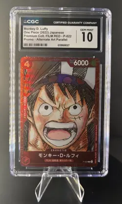 FILM RED MONKEY D. LUFFY JAPANESE ONE PIECE CGC 10 Gem Mint - Image 1