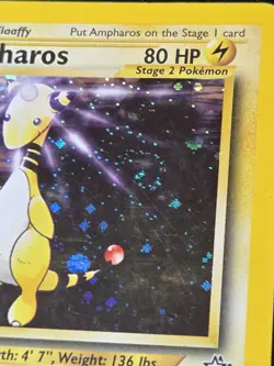Ampharos Neo Genesis 1/111 Holo Rare Pokemon Card 2000 - MP Swirl - Image 2
