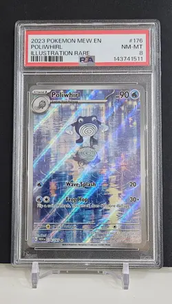 Pokemon TCG Poliwhirl Full Art 176/165 151 Card in NM/M Condition PSA 8 - Image 1