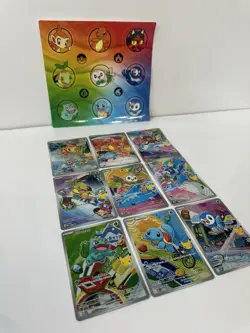 Pokemon 30th First Partner Illustration Collection Complete Promo Cards Set of 9 - Image 1