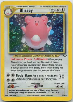 Blissey 2/64 Holo Rare Neo Revelation Pokemon DMG - Image 1