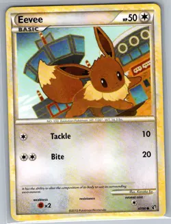 Eevee 47/90 Non Holo Undaunted - Pokemon Card - NM - Image 1