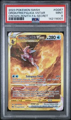 Pokemon TCG Origin Forme Palkia VSTAR GG67 and Dialga GG68 Sequential PSA 9 Set - Image 3