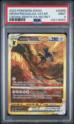 Pokemon TCG Origin Forme Palkia VSTAR GG67 and Dialga GG68 Sequential PSA 9 Set - Image 4