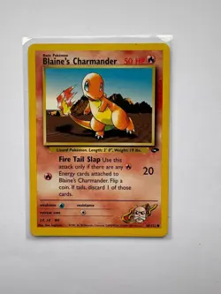 Blaine’s Charmander 60/132 Gym Challenge WOTC Vintage Pokemon card LP - Image 1