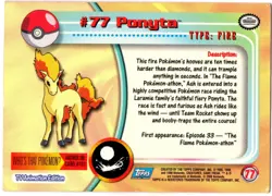 PONYTA #77 CROMO / CARD POKEMON TRADING CARDS 1999-2000 TOPPS - Image 2