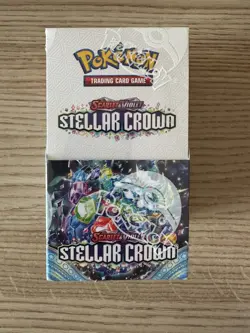 Pokemon TCG Stellar Crown Half Booster Box (18 Packs) New and Sealed - Image 1