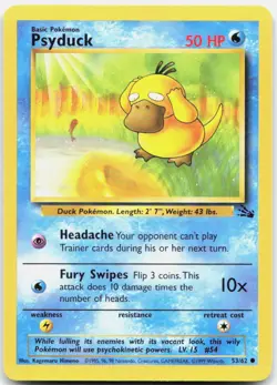 Pokemon TCG Psyduck Fossil Common 53/62 Unlimited - Image 1