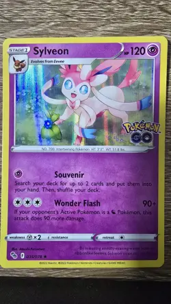 Sylveon Reverse Holo Pokemon GO 035/078 NM - Image 1
