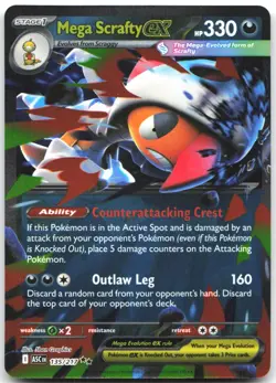 Mega Scrafty ex 135/217 Double Rare Ascended Heroes Pokemon Near Mint - Image 1