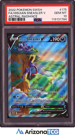 Pokemon 2022 Hisuian Sneasler V 175/189 Full Art Astral Radiance GEM MINT PSA 10 - Image 1