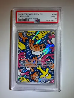 2024 POKEMON TWM EN-TWILIGHT MASQUERADE ILLUSTRATION RARE #186 TATSUGIRI PSA 9 - Image 1