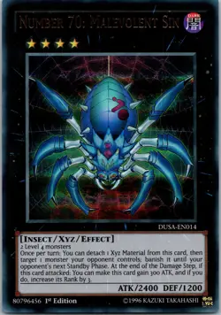 Yugioh Number 70: Malevolent Sin DUSA-EN014 1st Edition Ultra Rare NM - Image 1