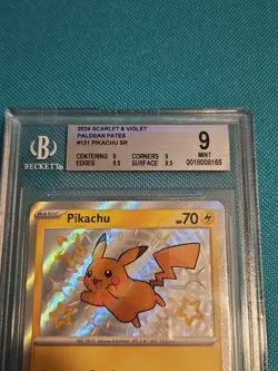 Pokemon Card TCG Pikachu Shiny 131/091 Sv Paldean Fates BGS 9 (HIGHEST 9) - Image 2