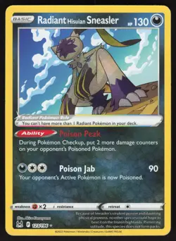 Radiant Hisuian Sneasler 123/196 Lost Origin Holo Pokemon Card - Image 1
