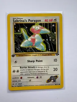 Sabrina's Porygon 98/132 1st Edition Gym Challenge Pokemon Card LP - Image 1