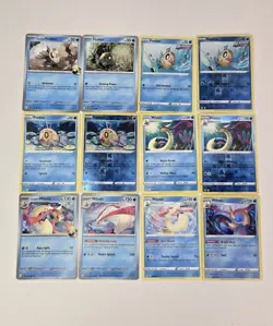Pokemon Card Lot Of 12 Various Feebas & Milotic Collection Reverse Holo Rare - Image 1