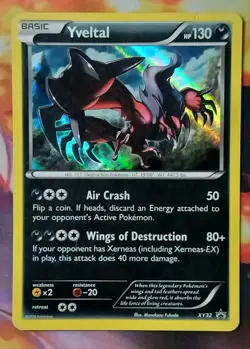 Yveltal XY32 DAMAGED XY 2014 Holo Black Star Promo Pokemon Card - Image 1