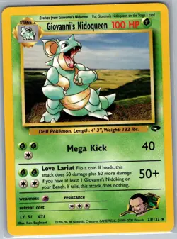 Giovanni's Nidoqueen 23/132 Non Holo Gym Challenge - Pokemon Card - NM - Image 1