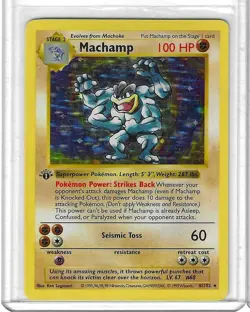 Pokemon Machamp 1st Edition Holo Rare #008/102 Shadowless - Image 1