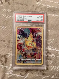 Pokemon Pikachu TCG Crown Zenith Holo Full Art Secret Rare Card PSA 10 160/159 - Image 1