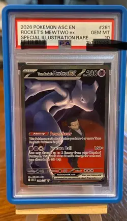 2026 POKEMON ASCENDED HEROES SPECIAL ILLUSTRATION TEAM ROCKET'S MEWTWO EX PSA 10 - Image 2