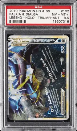POKEMON HEARTGOLD & SOULSILVER TRIUMPHANT PALKIA & DIALGA LEGEND-HOLO PSA 8.5 - Image 1