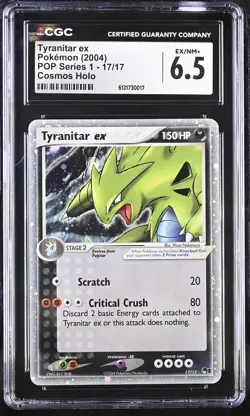 Tyranitar ex 2004 Pokemon Pop Series 1 CGC 6.5 #17 - Image 1