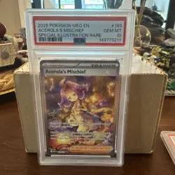 2025 POKEMON MEG SPECIAL ILLUSTRATION RARE #183 ACEROLA'S MISCHIEF PSA 10 - Image 1