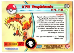 RAPIDASH #78 CROMO / CARD POKEMON TRADING CARDS 1999-2000 TOPPS - Image 2
