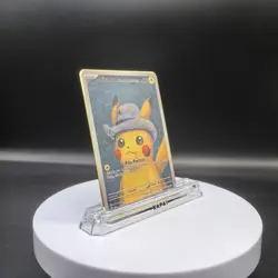 Pikachu With Grey Felt Hat Metal Pokemon Card Collectible Gift/Display XMAS - Image 3