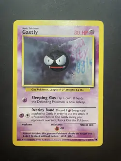 Gastly Base Set LP 1999-2000 UK 4th Print 50/102 Common Pokemon Card - Image 1