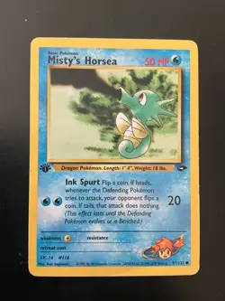 Pokemon Misty's Horsea Gym Challenge vintage card #087/132 Wotc 2000 - Image 1