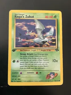 Pokemon Koga's Zubat Gym Challenge vintage card #083/132 Wotc 2000 - Image 1