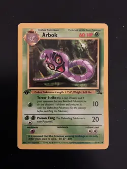 Pokemon 1st Edition Arbok Card 31/62 Fossil Regular Wotc 1999 - Image 1